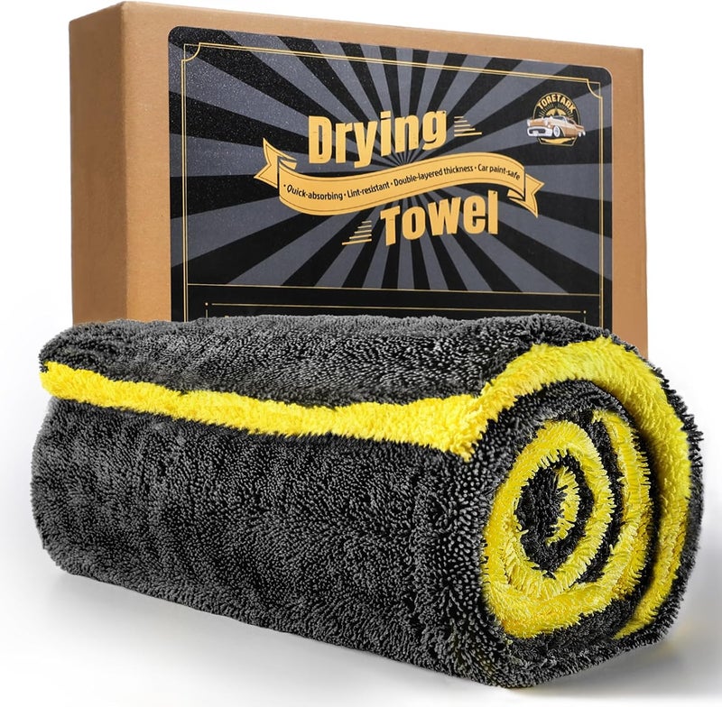 toretark Microfiber Towels for Cars Drying Towel - 36"x24", Streak-Free Double-Sided Ultra Absorbent Bath Towels, Edgeless Design for Car Detailing Cleaning & Household - Image 1